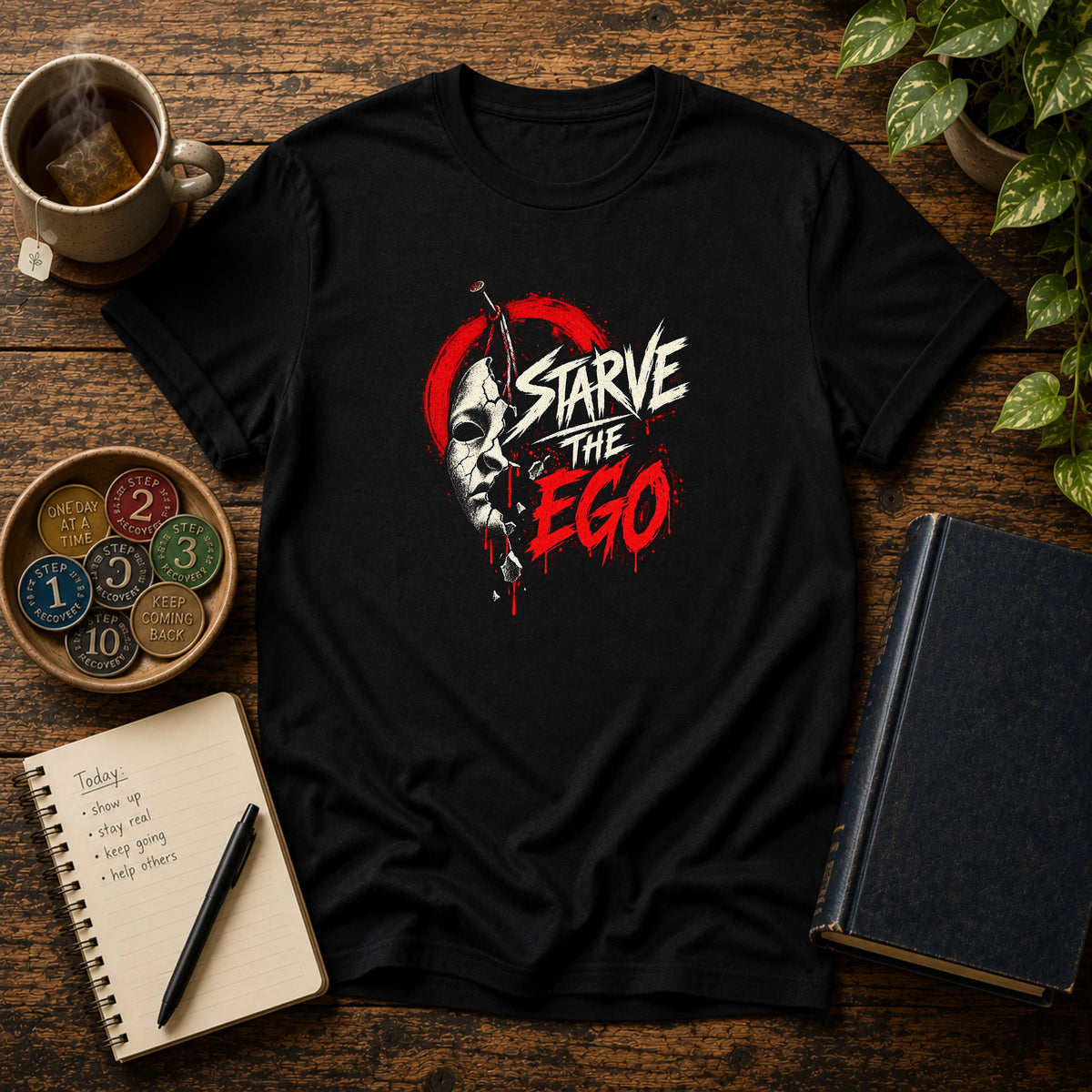 Starve The Ego - Premium Cotton T-Shirt Into Recovery