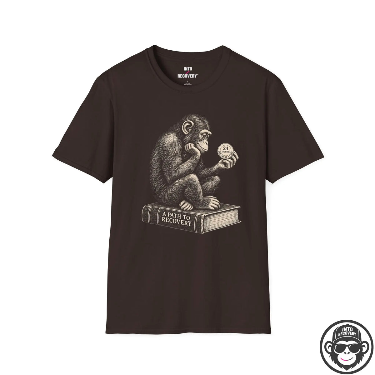 Monkey Pondering Recovery T‑Shirt Into Recovery