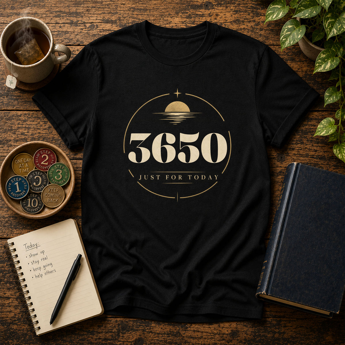 3650 Days (10 Years) of Recovery - Just for Today T-Shirt