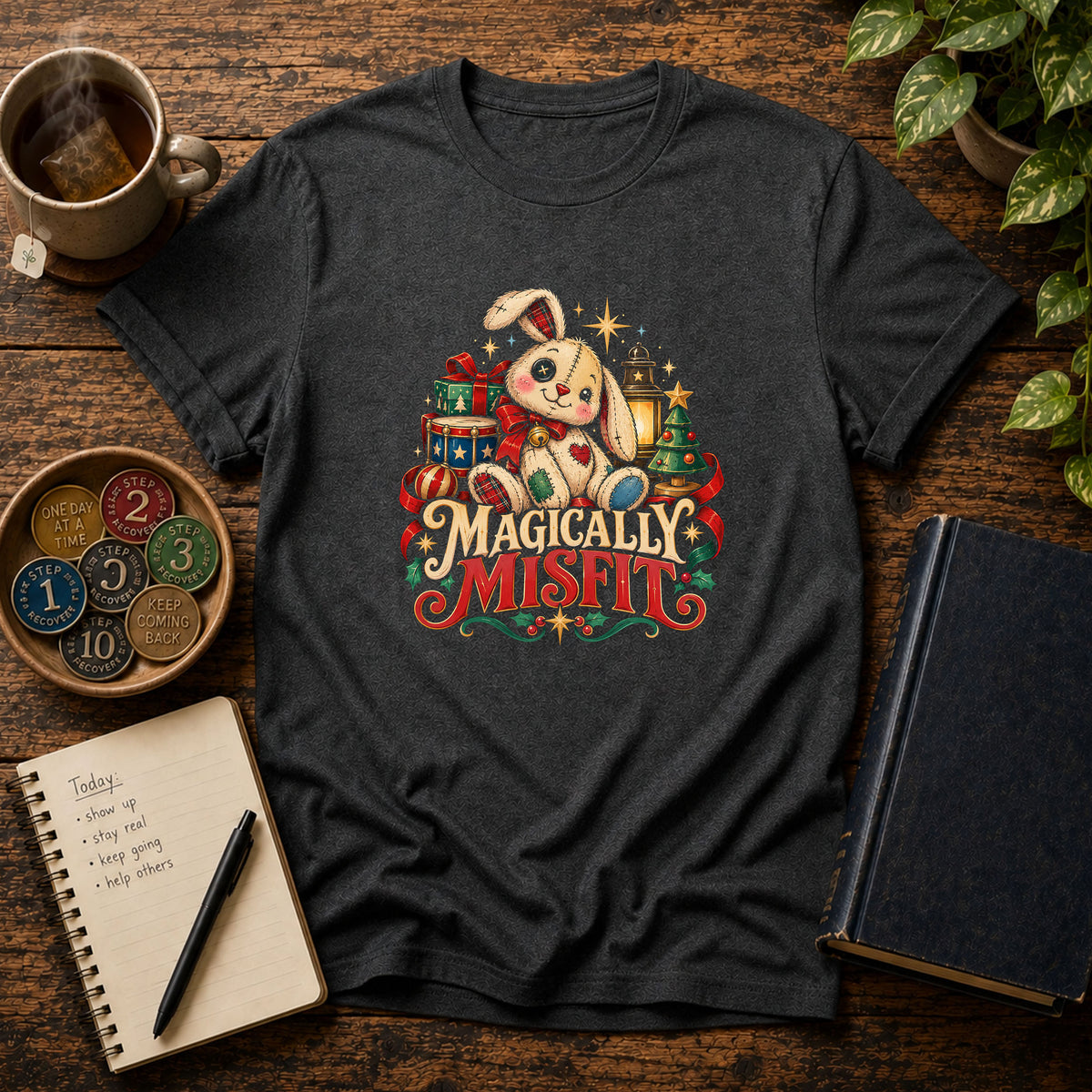 Magically Misfit Vintage Bunny Holiday T-Shirt