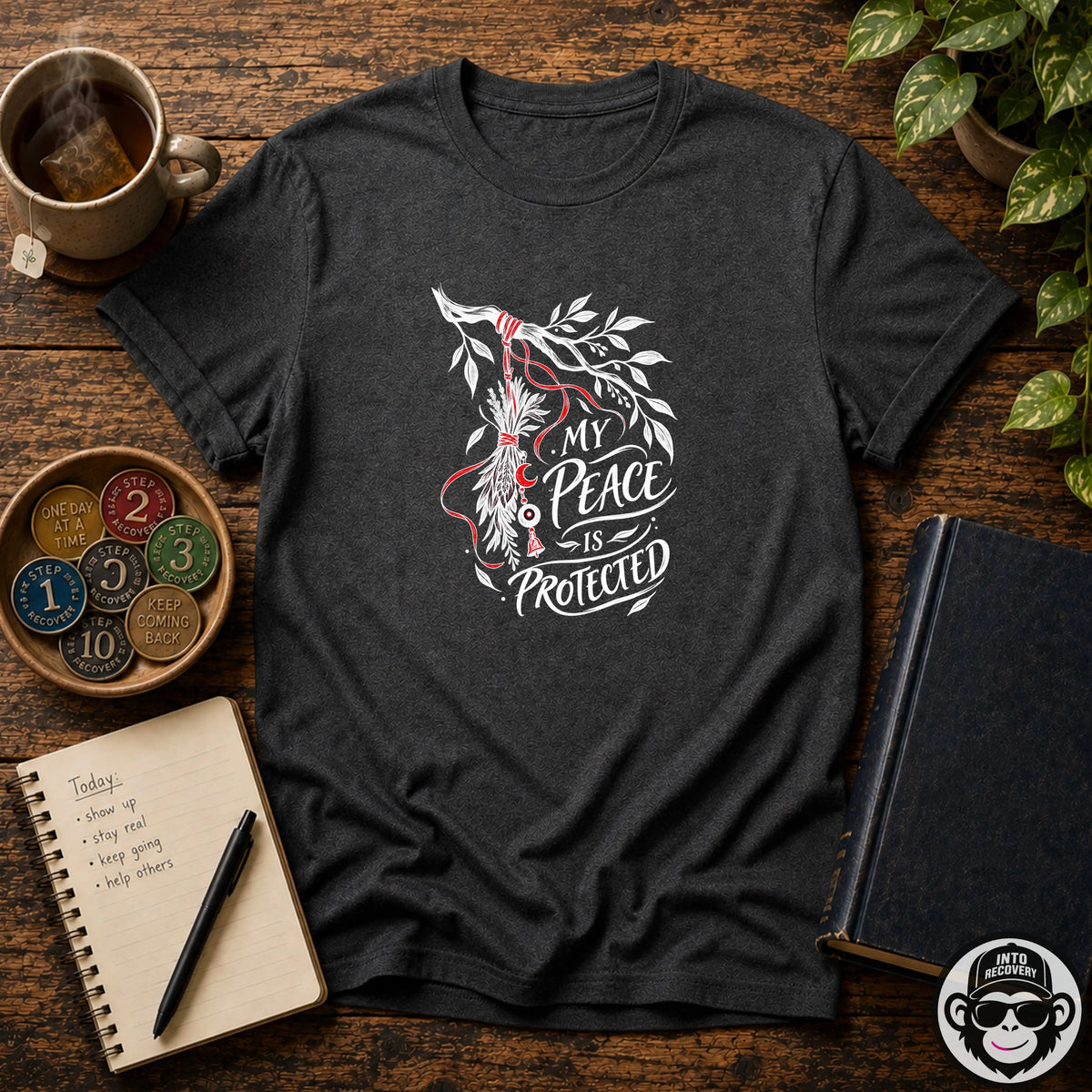 My Peace Is Protected - Premium Cotton T-Shirt Into Recovery