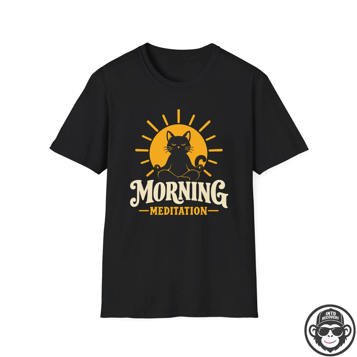 Morning Meditation w/ Cat Recovery T-Shirt - Cat Into Recovery