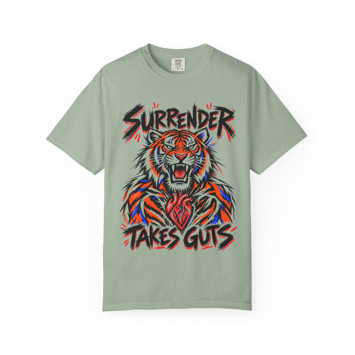 Surrender Takes Guts (Tiger) 12-Step Recovery T-Shirt