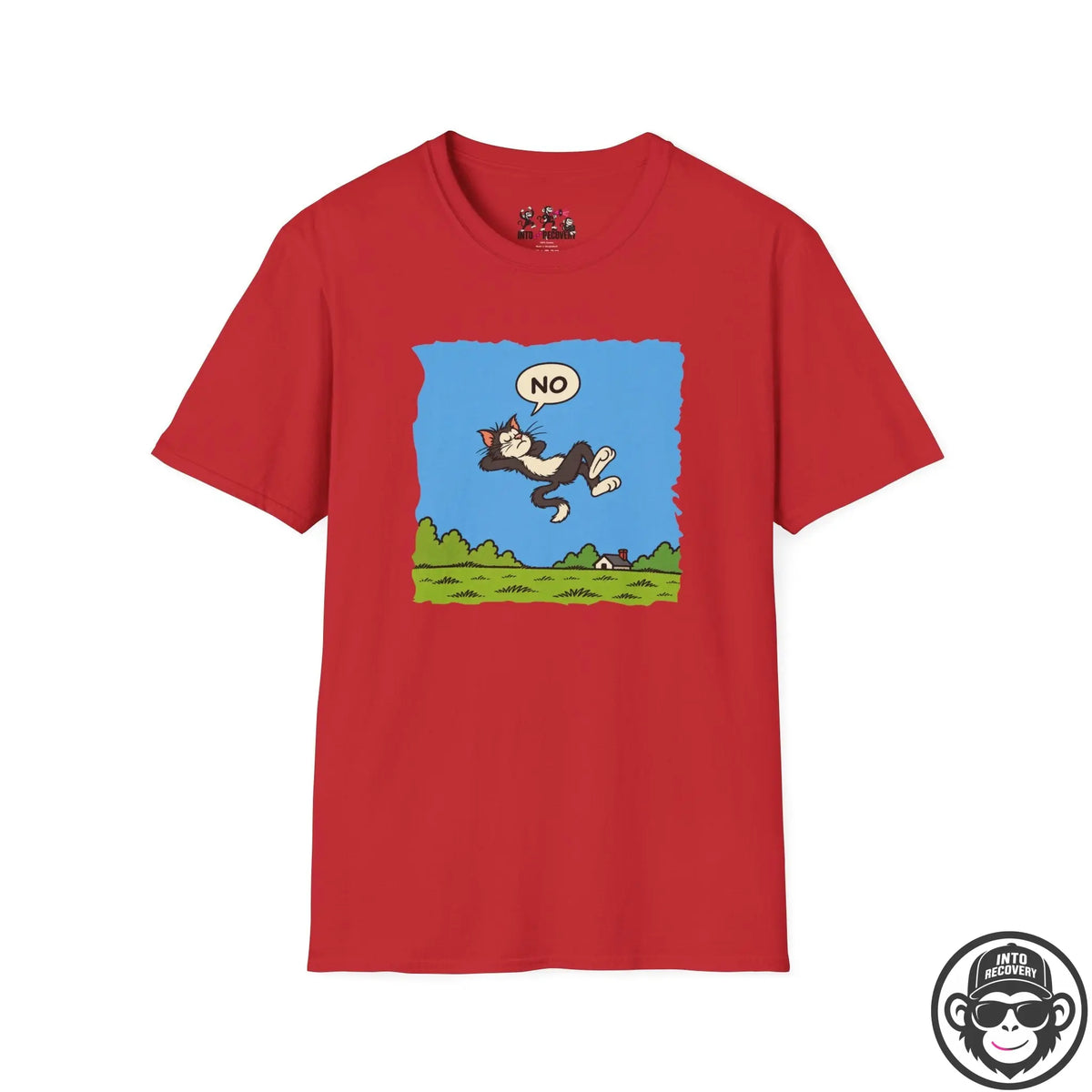 Existential Cat Pondering - Premium Cotton T-Shirt Into Recovery