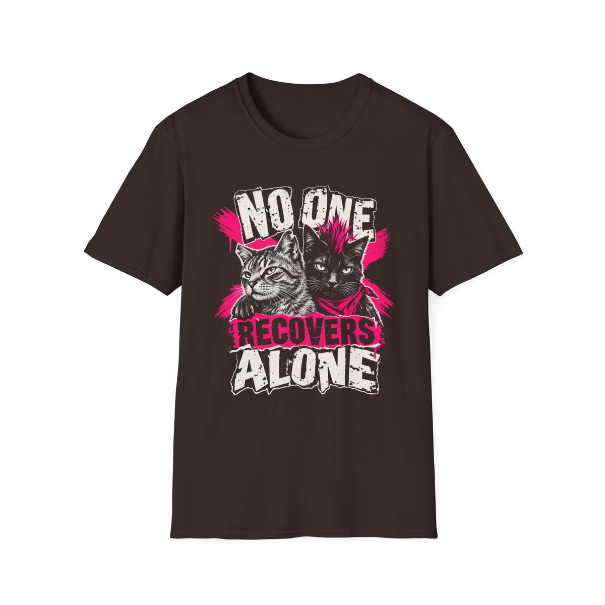 No One Recovers Alone (Cats) Recovery T-Shirt