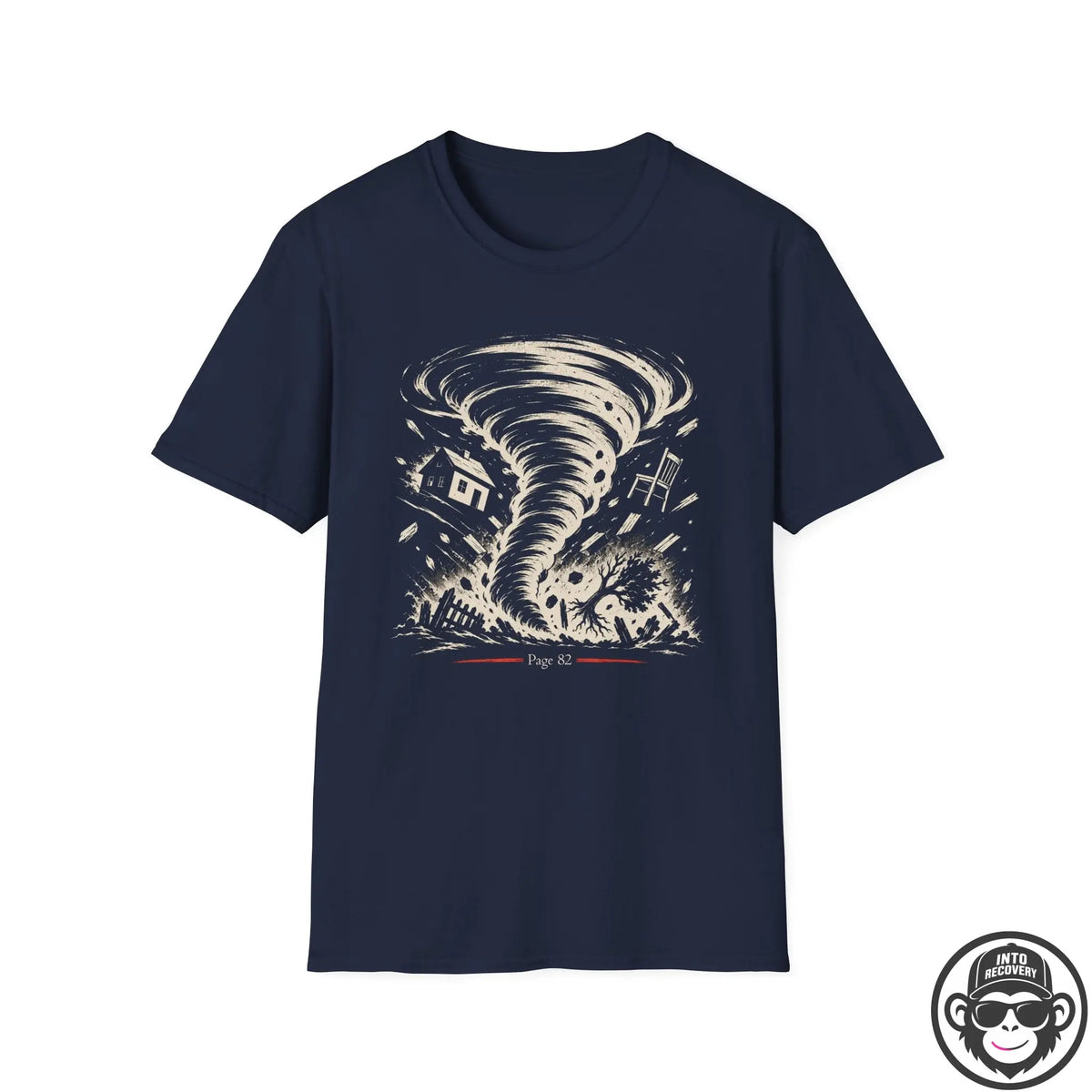 T-Shirt — Retro Tornado Storm Illustration Tee (Contains "Pray 4") Printify
