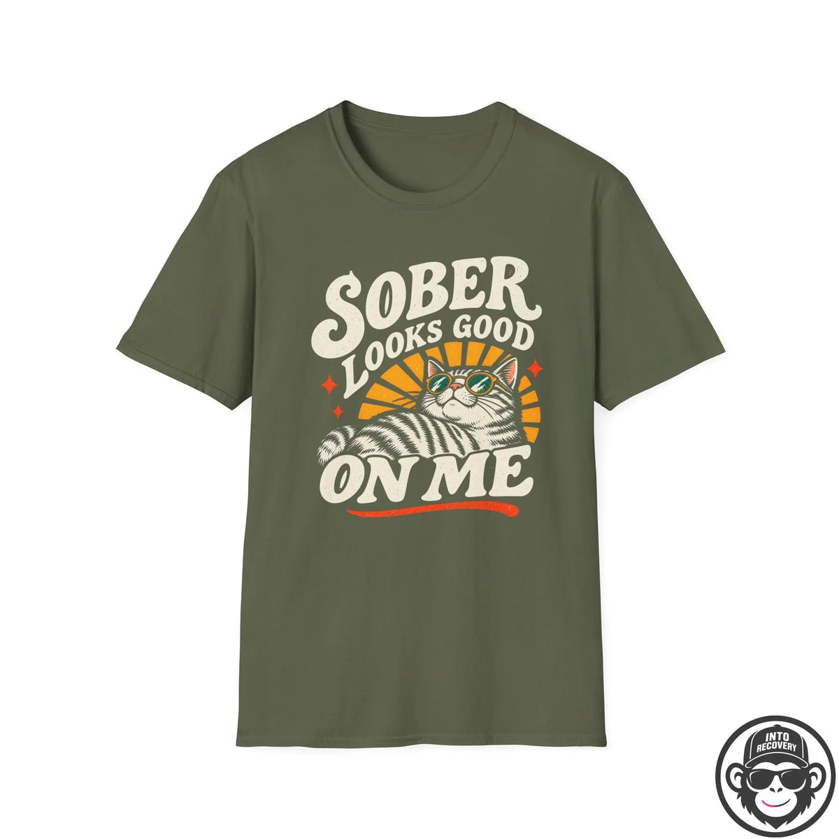 Sober Looks Good On Me - Premium Cotton T-Shirt Into Recovery