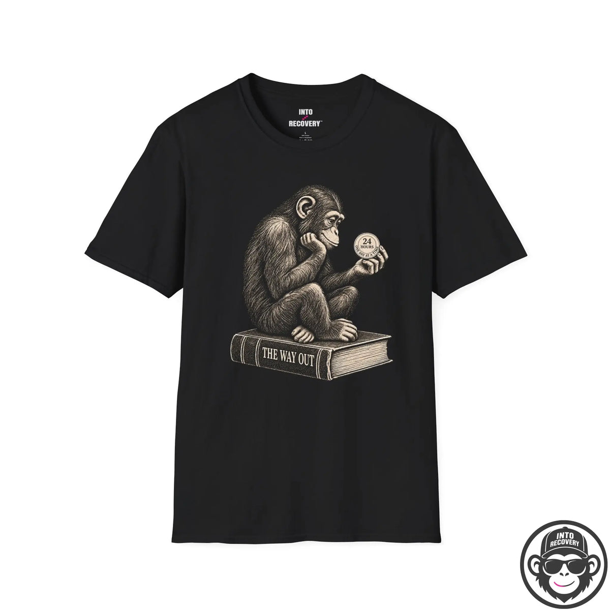 Monkey Pondering Recovery T‑Shirt Into Recovery