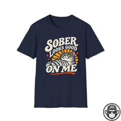 Sober Looks Good On Me - Premium Cotton T-Shirt Into Recovery