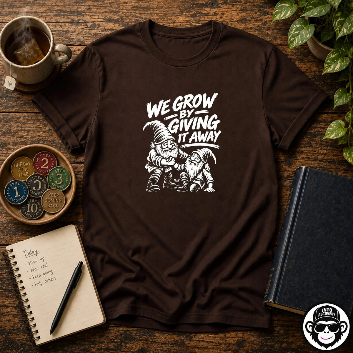 We Grow By Giving It Away - Comfort ColorsÂ® T-Shirt Into Recovery