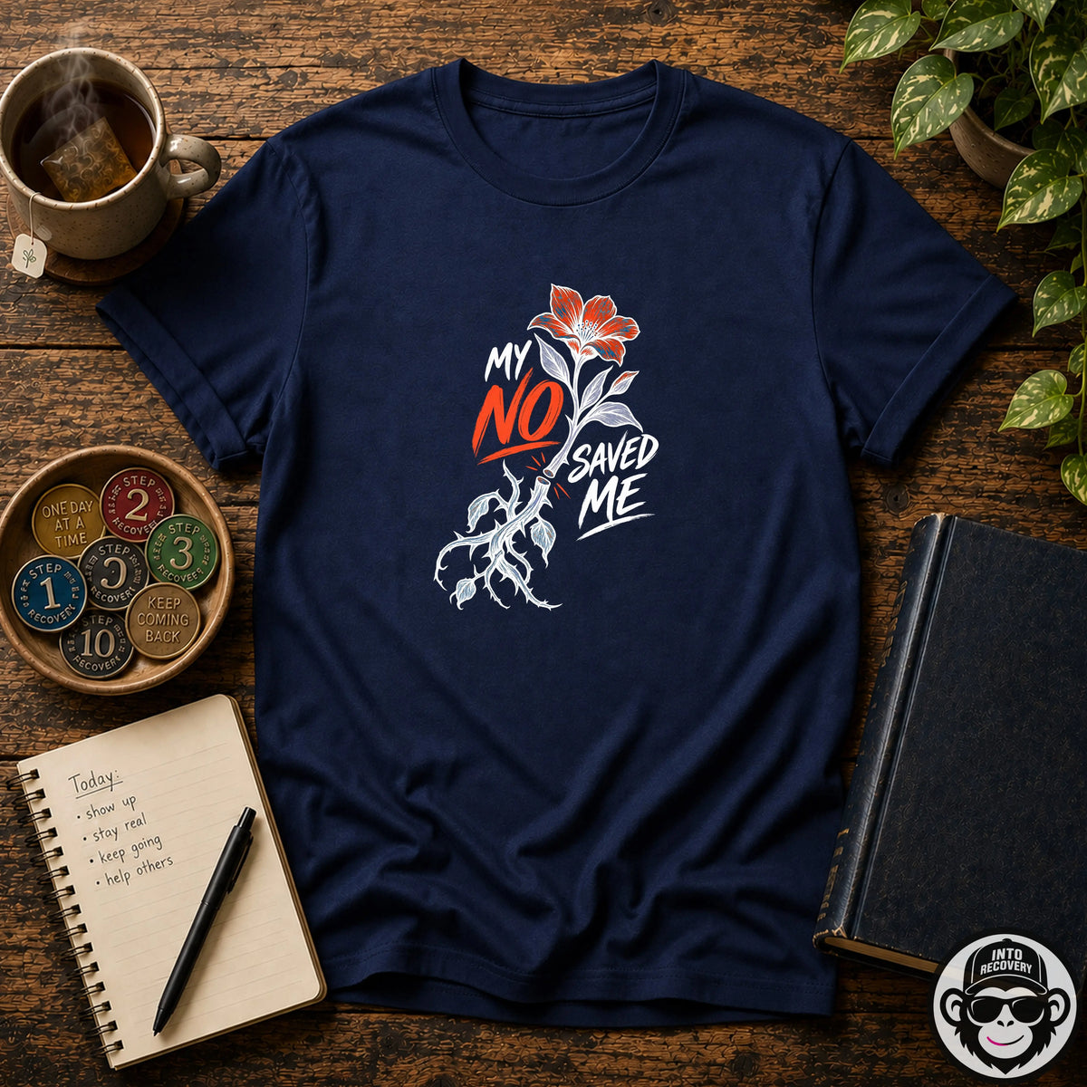 My NO Saved Me - Premium Cotton T-Shirt Into Recovery