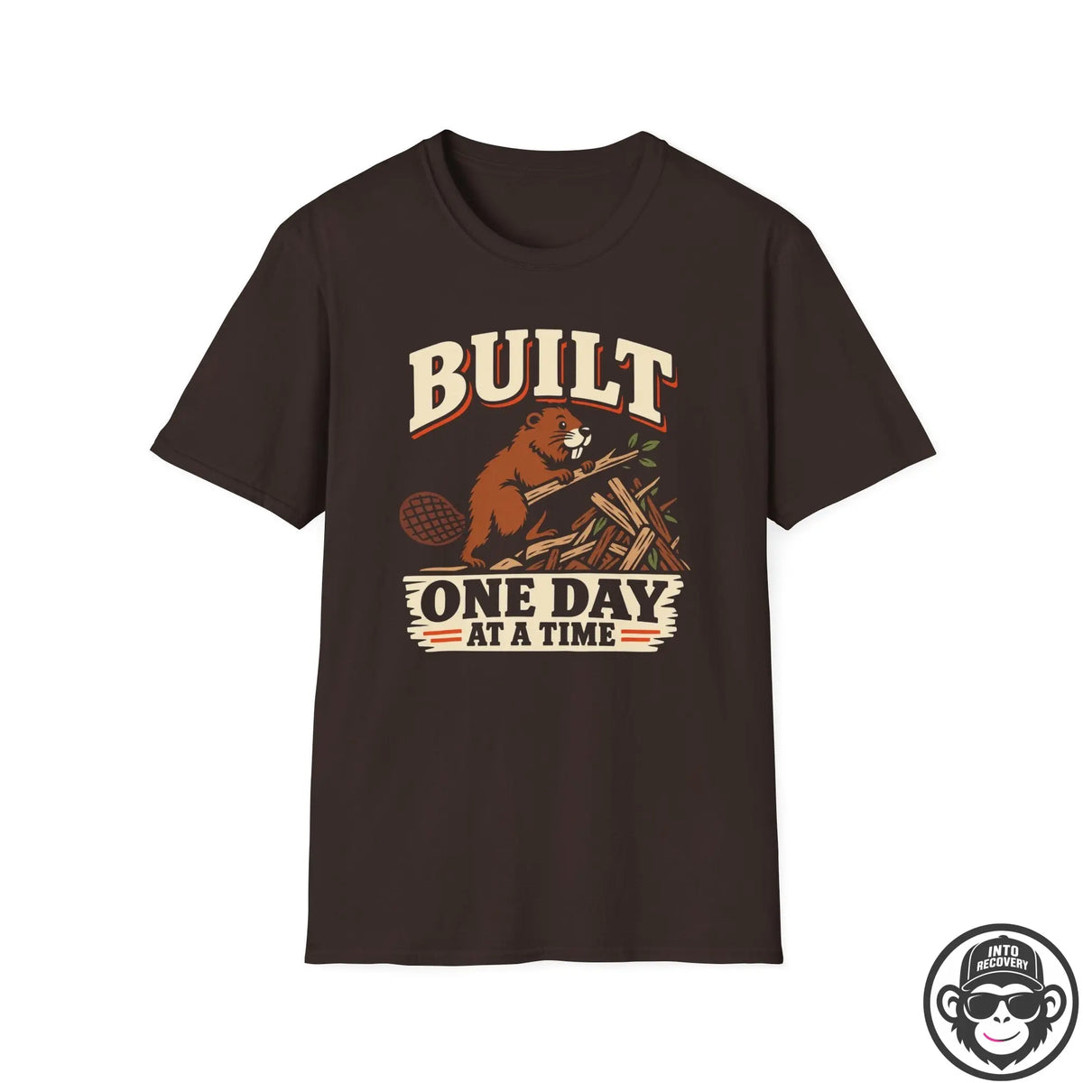 Built One Day at a Time Beaver Recovery T-Shirt Printify