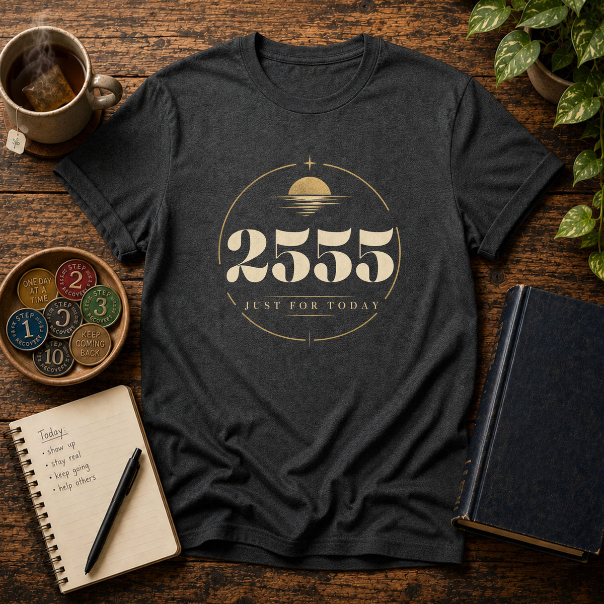 2555 Days (7 Years) of Recovery - Just for Today T-Shirt