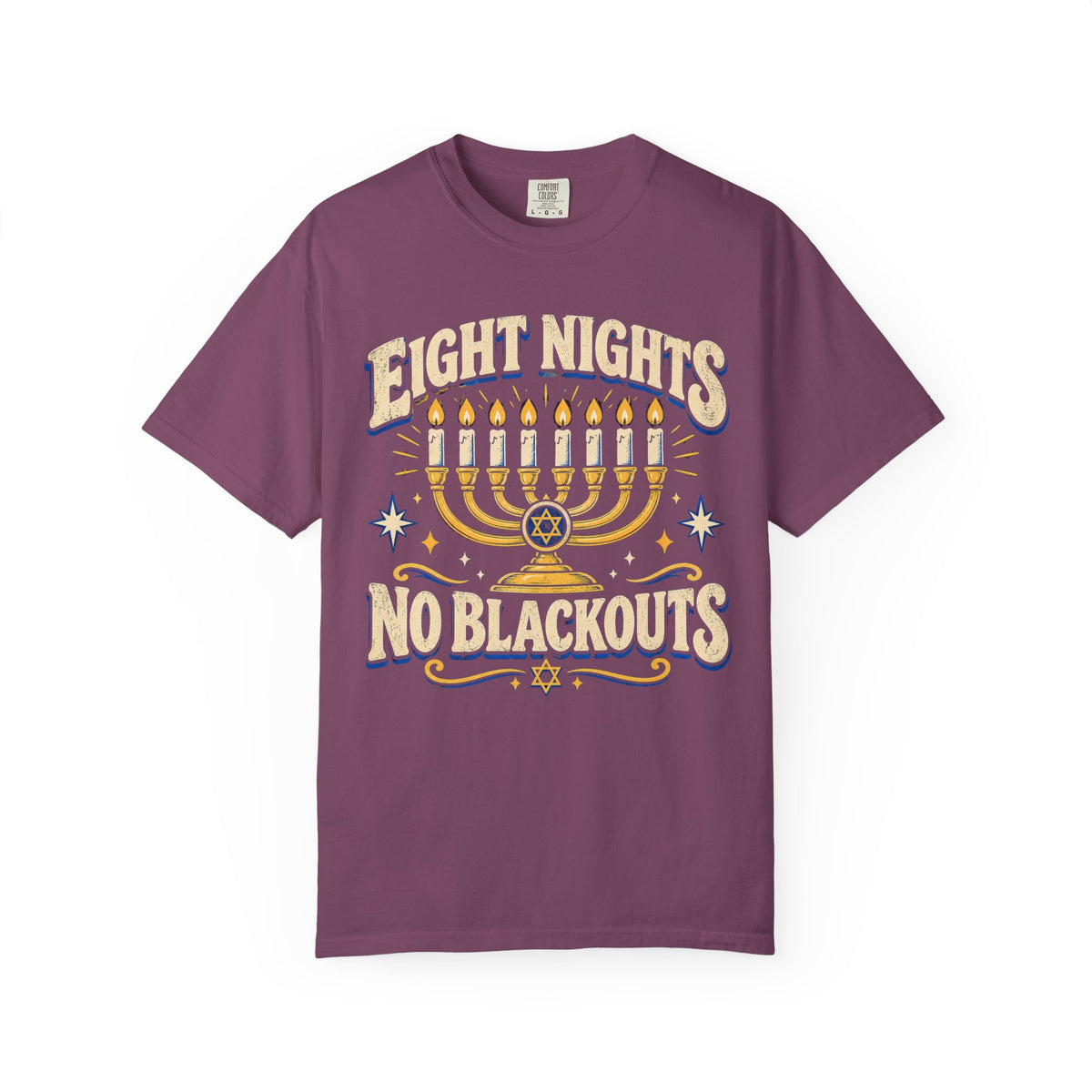 Eight Nights No Blackouts Hanukkah Recovery T-Shirt