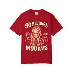 90 Meetings In 90 Days (Monkey) 12-Step Recovery T-shirt