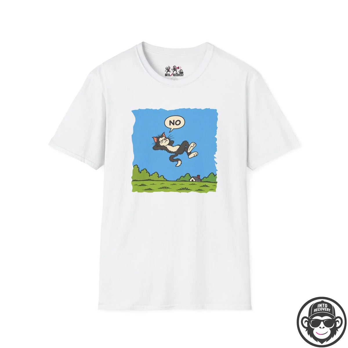 Existential Cat Pondering - Premium Cotton T-Shirt Into Recovery