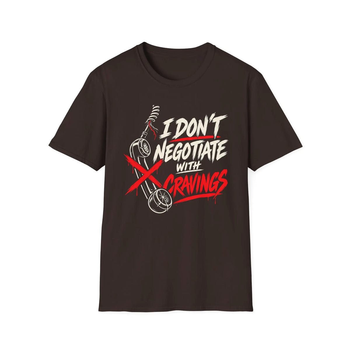 I Don't Negotiate With Cravings - Premium Cotton T-Shirt Into Recovery