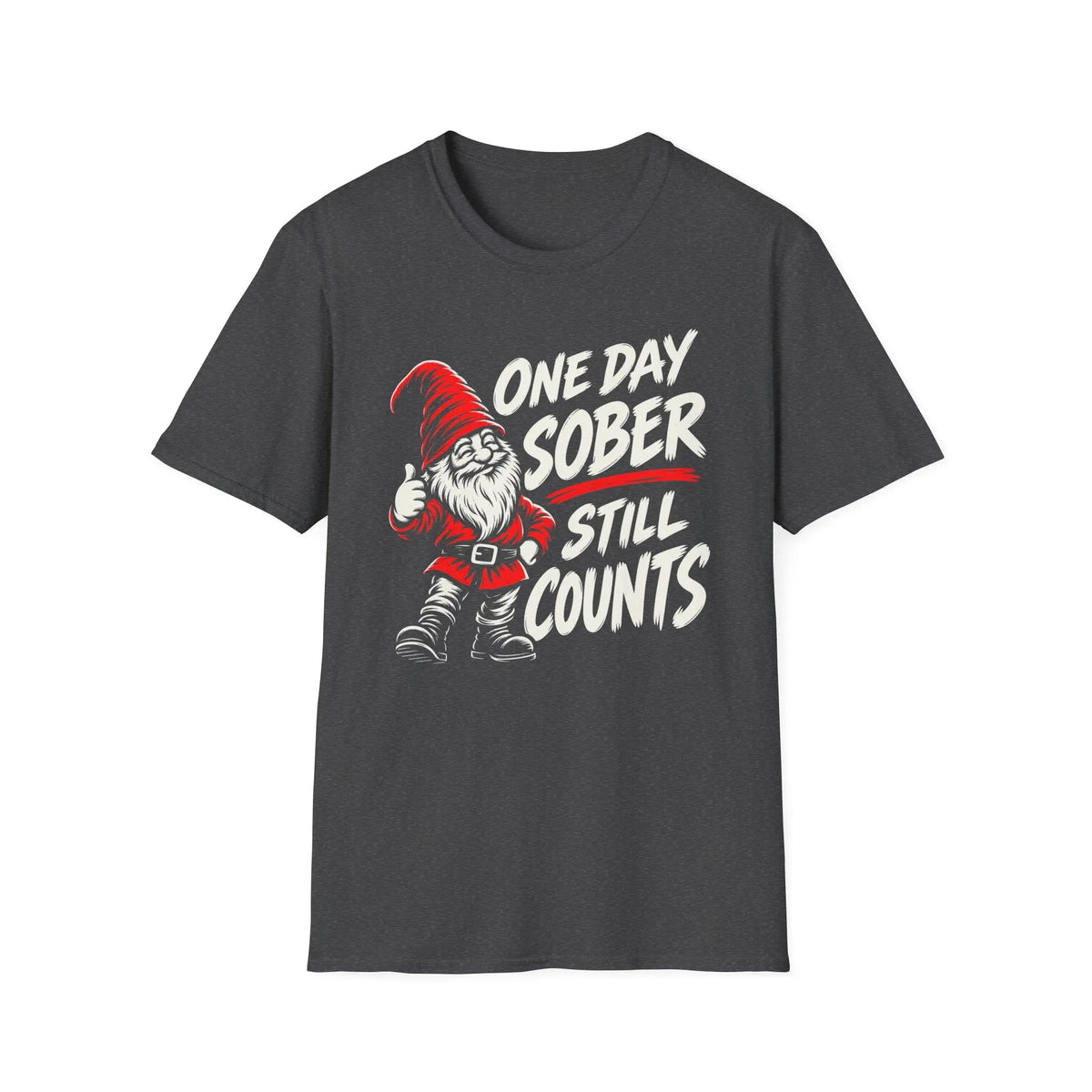 One Day Sober Still Counts - Premium Cotton T-Shirt Into Recovery