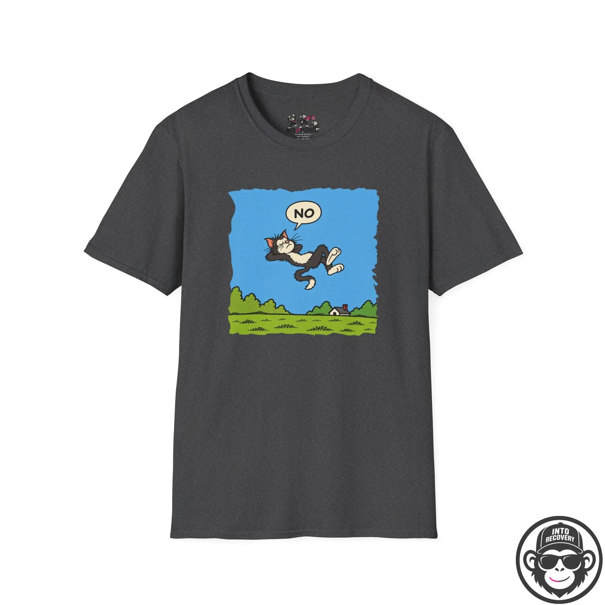 Existential Cat Pondering - Premium Cotton T-Shirt Into Recovery