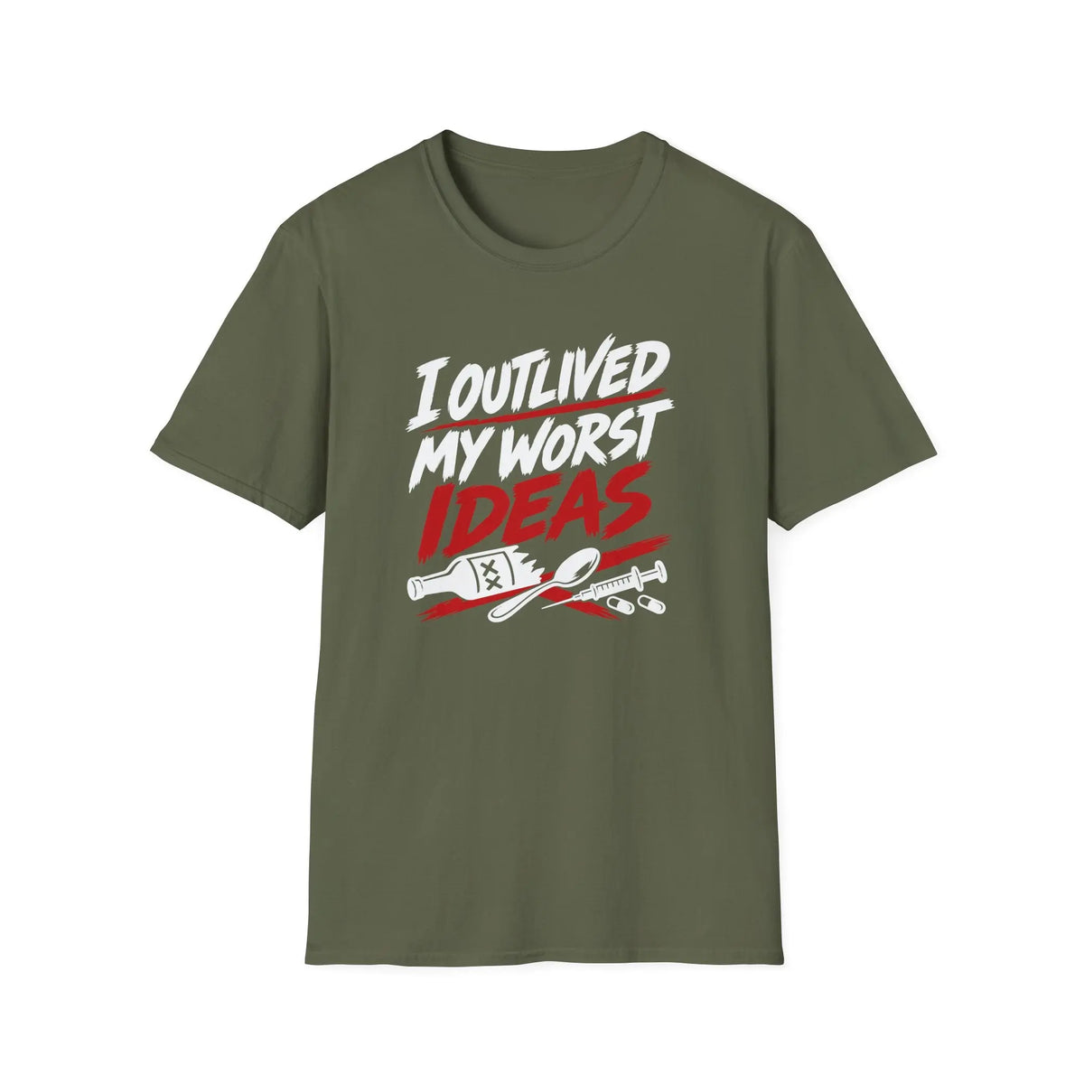 I Outlived My Worst Ideas - Premium Cotton T-Shirt Into Recovery