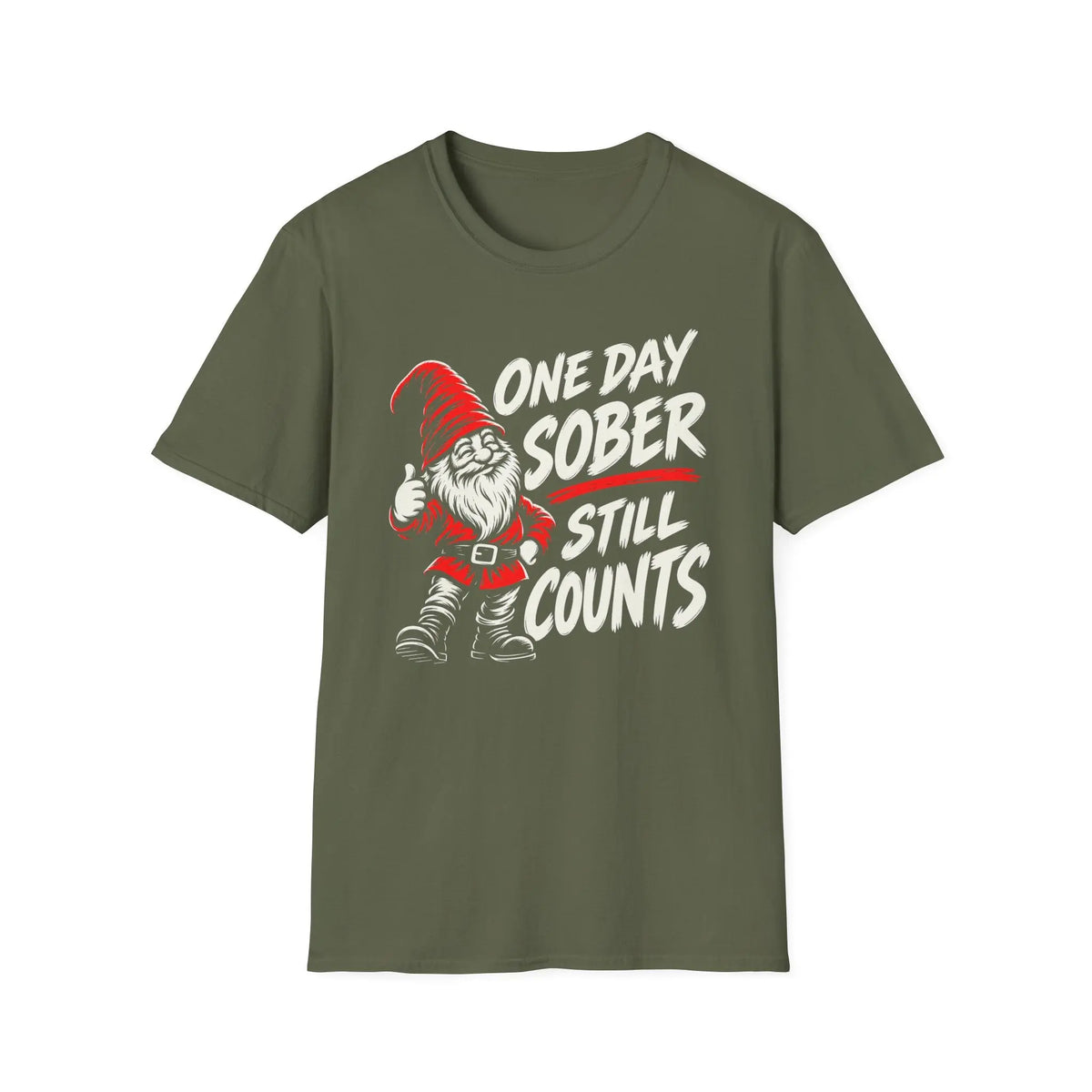 One Day Sober Still Counts - Premium Cotton T-Shirt Into Recovery