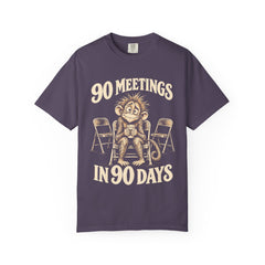 90 Meetings In 90 Days (Monkey) 12-Step Recovery T-shirt