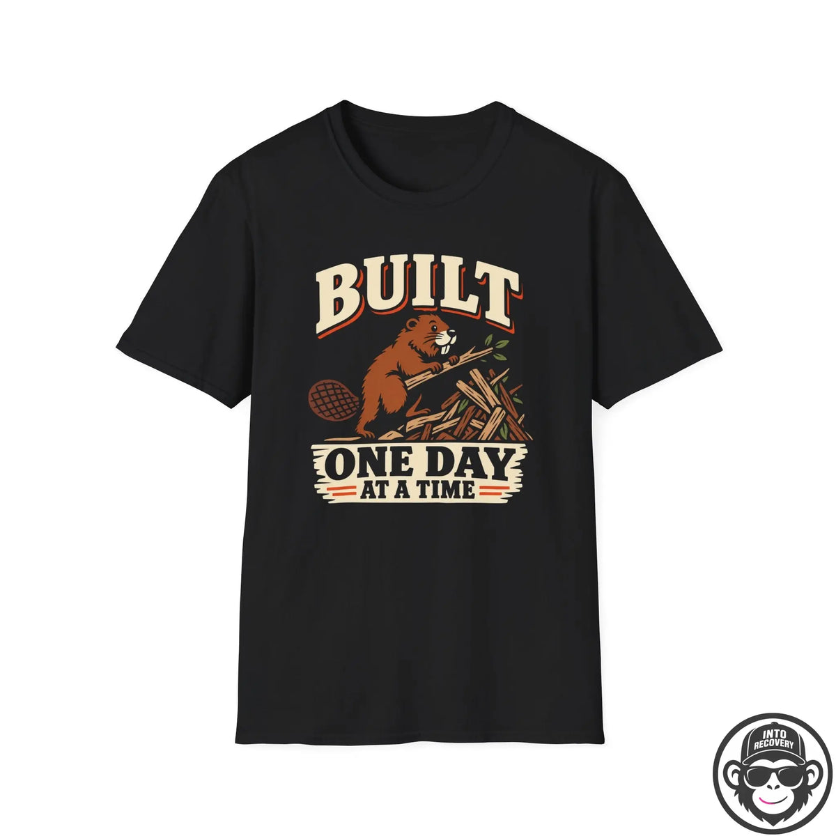 Built One Day at a Time Beaver Recovery T-Shirt Printify