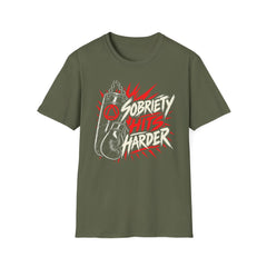 Sobriety Hits Harder - Premium Cotton T-Shirt Into Recovery