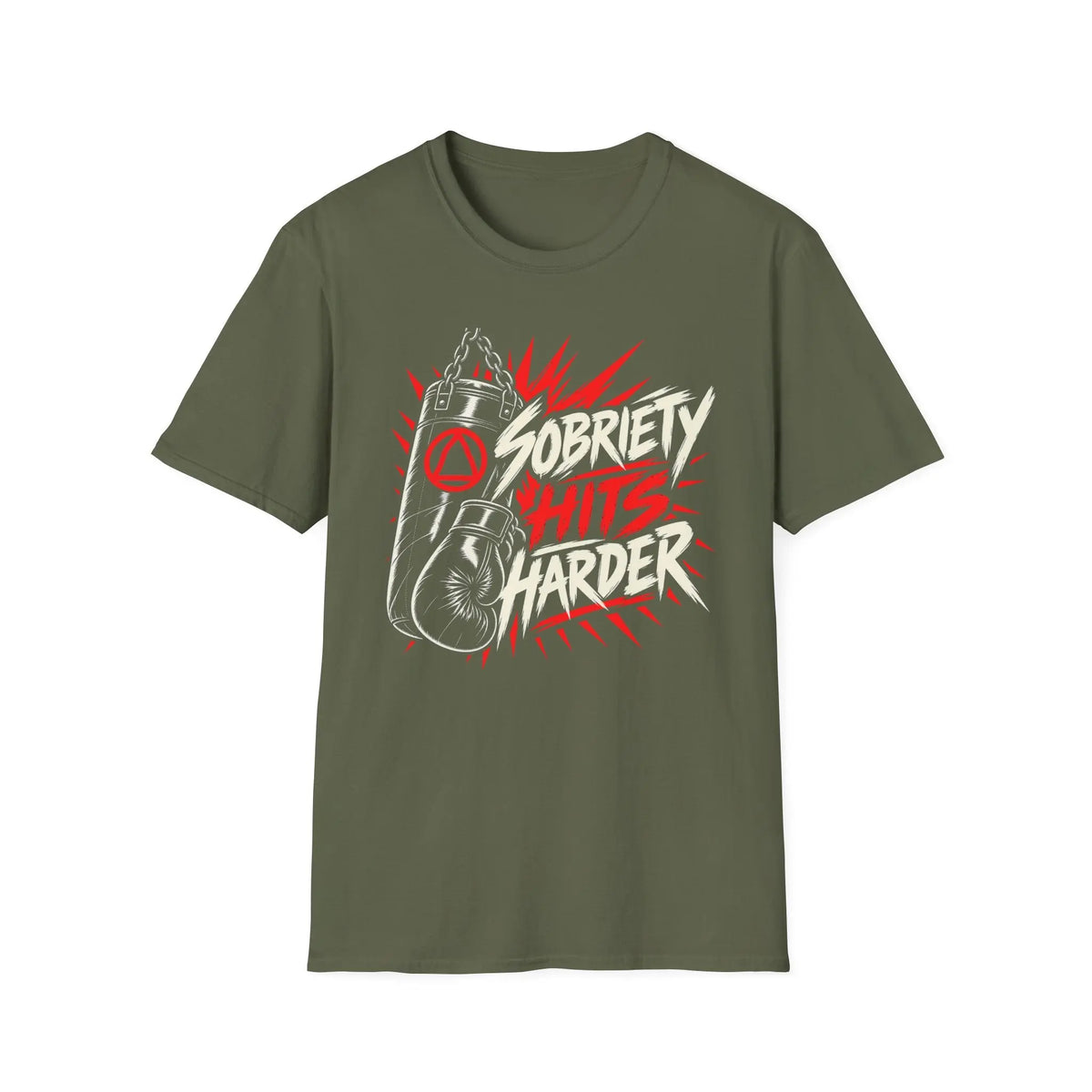 Sobriety Hits Harder - Premium Cotton T-Shirt Into Recovery