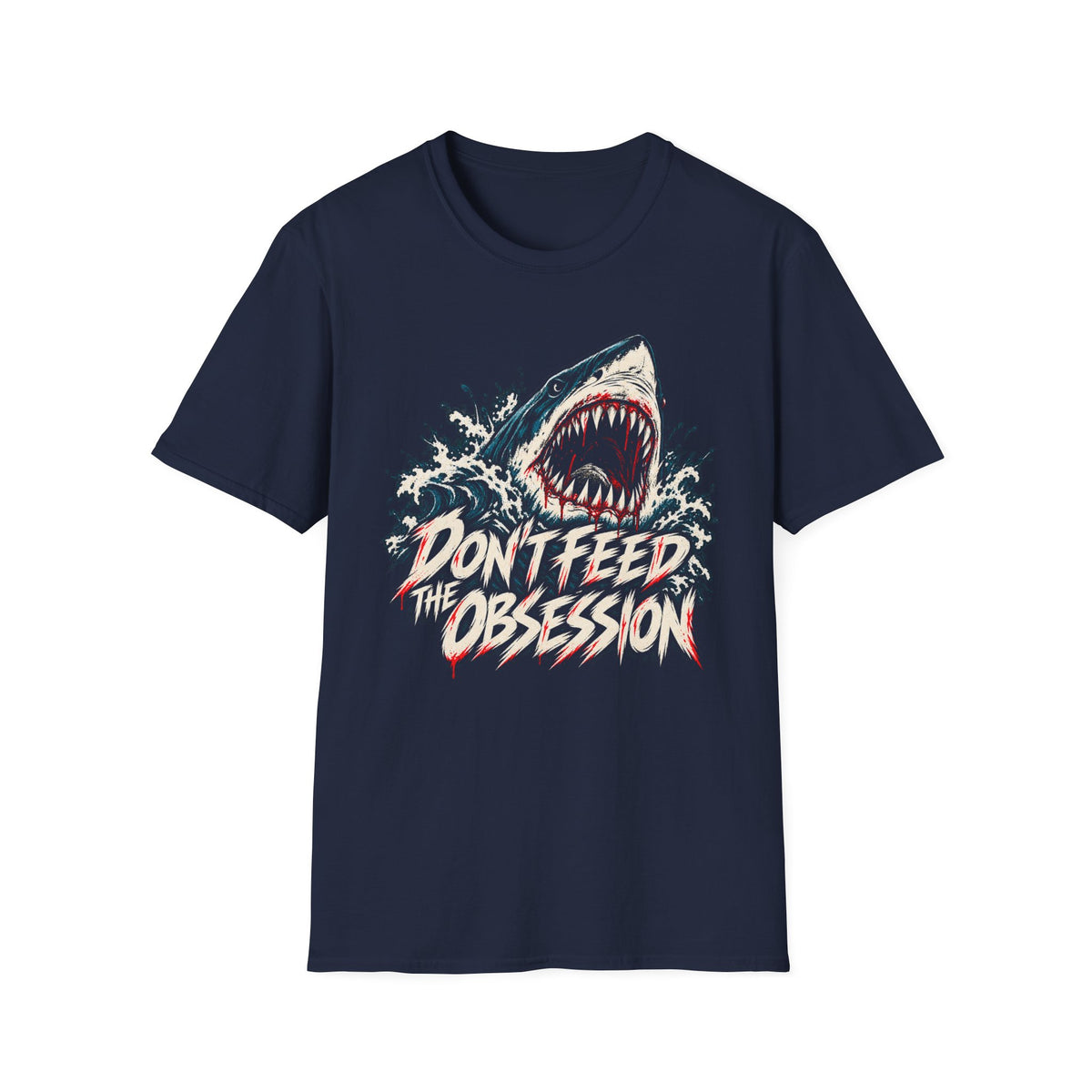 Don't Feed the Obsession Retro Surf Shark T-Shirt