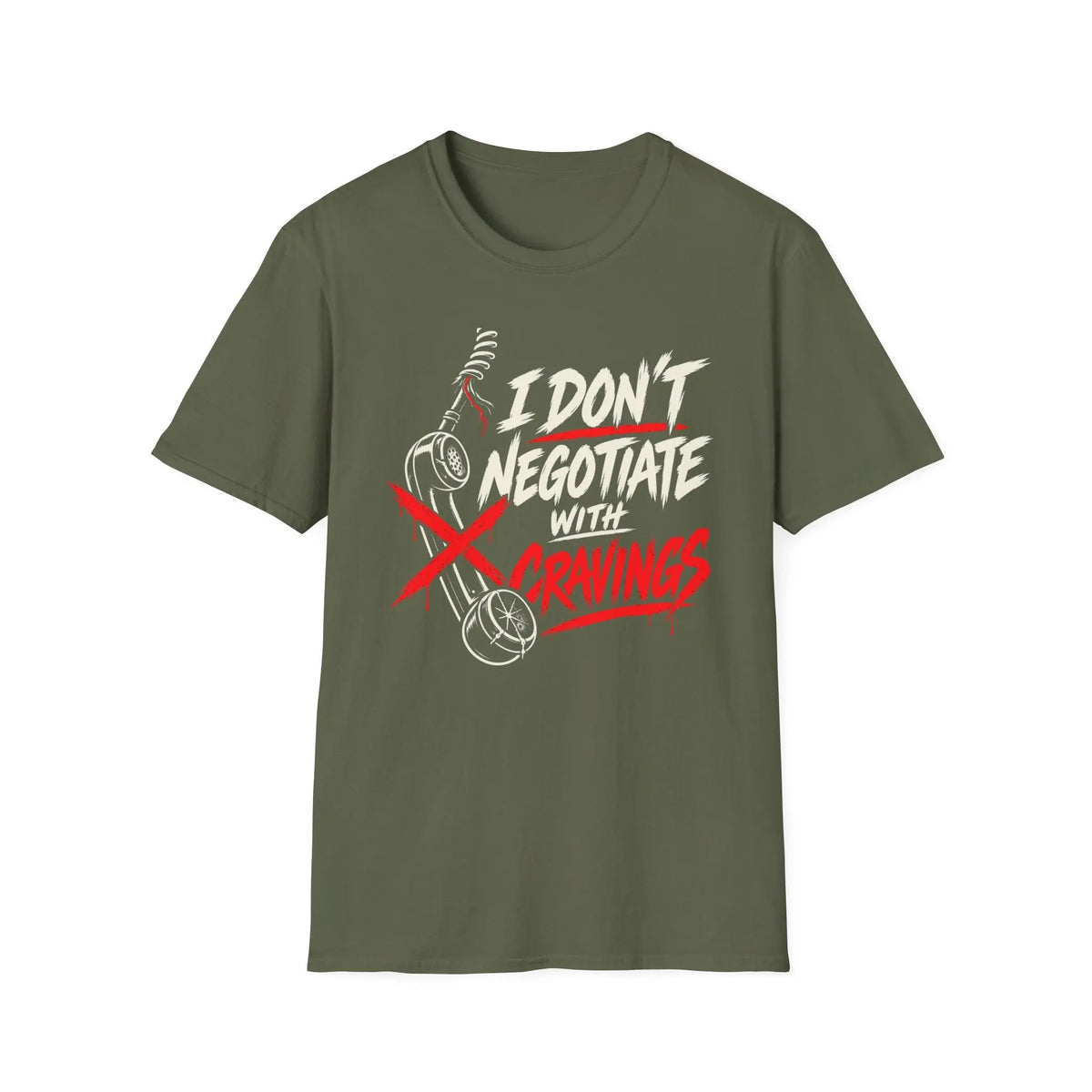 I Don't Negotiate With Cravings - Premium Cotton T-Shirt Into Recovery
