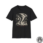 T-Shirt — Retro Tornado Storm Illustration Tee (Contains "Pray 4") Printify