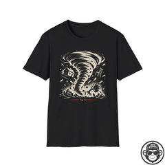 T-Shirt — Retro Tornado Storm Illustration Tee (Contains "Pray 4") Printify
