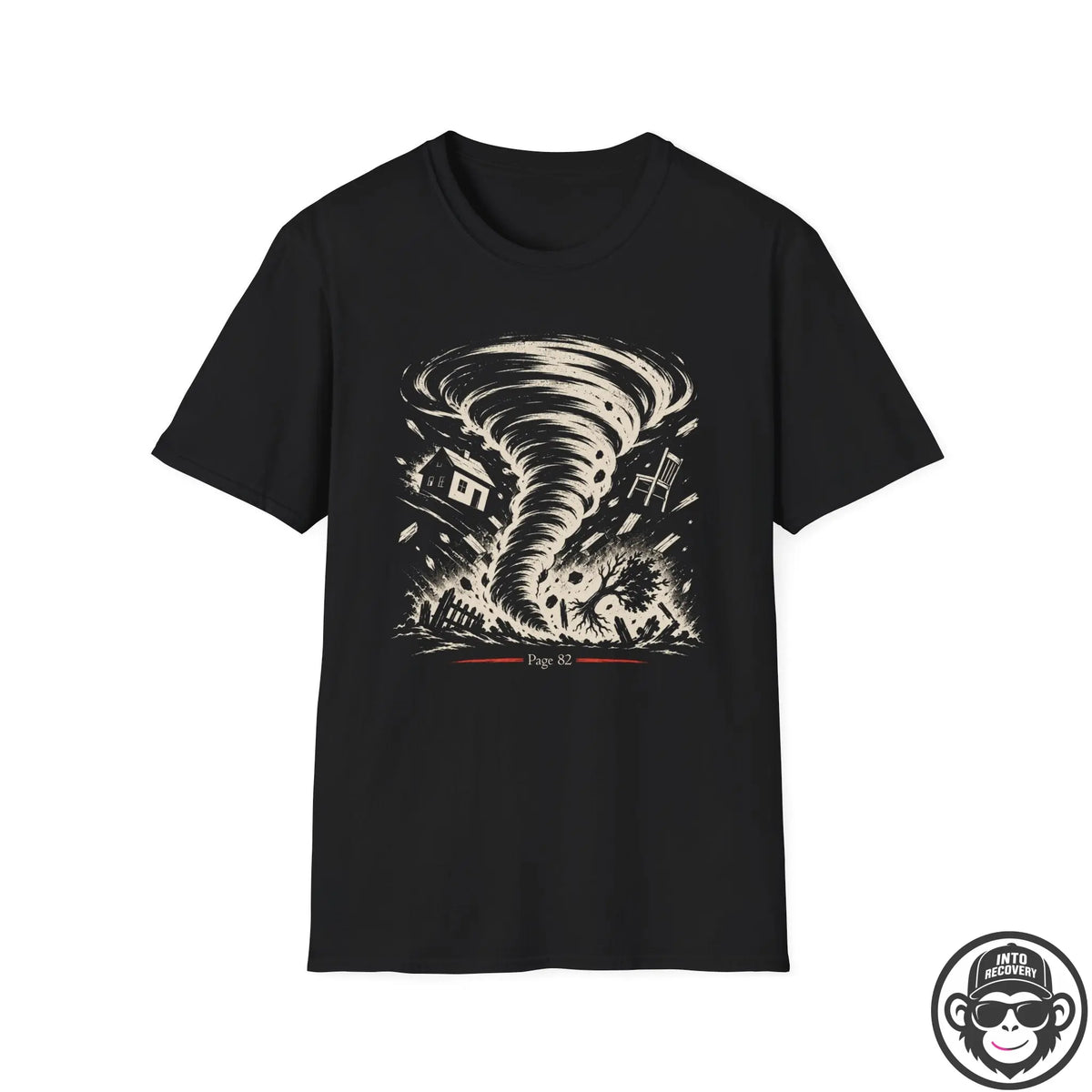 T-Shirt — Retro Tornado Storm Illustration Tee (Contains "Pray 4") Printify