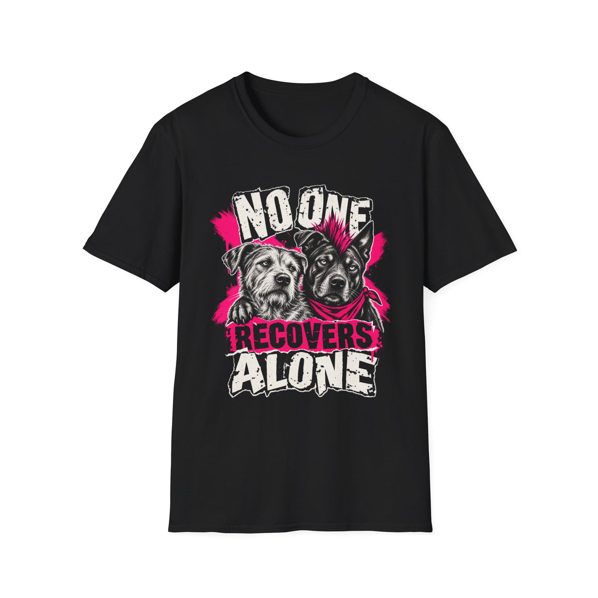 No One Recovers Alone (Dogs) Recovery T-Shirt