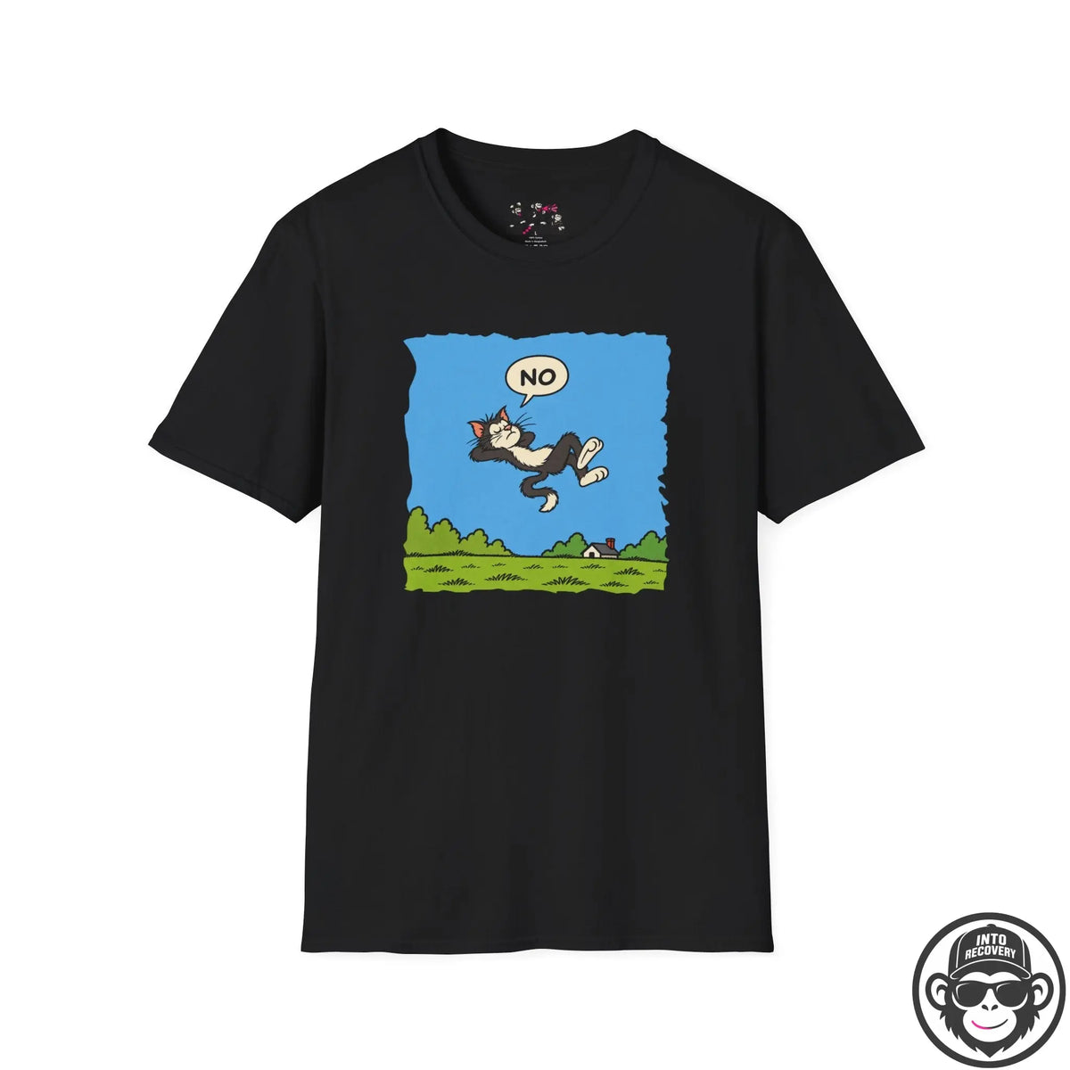 Existential Cat Pondering - Premium Cotton T-Shirt Into Recovery