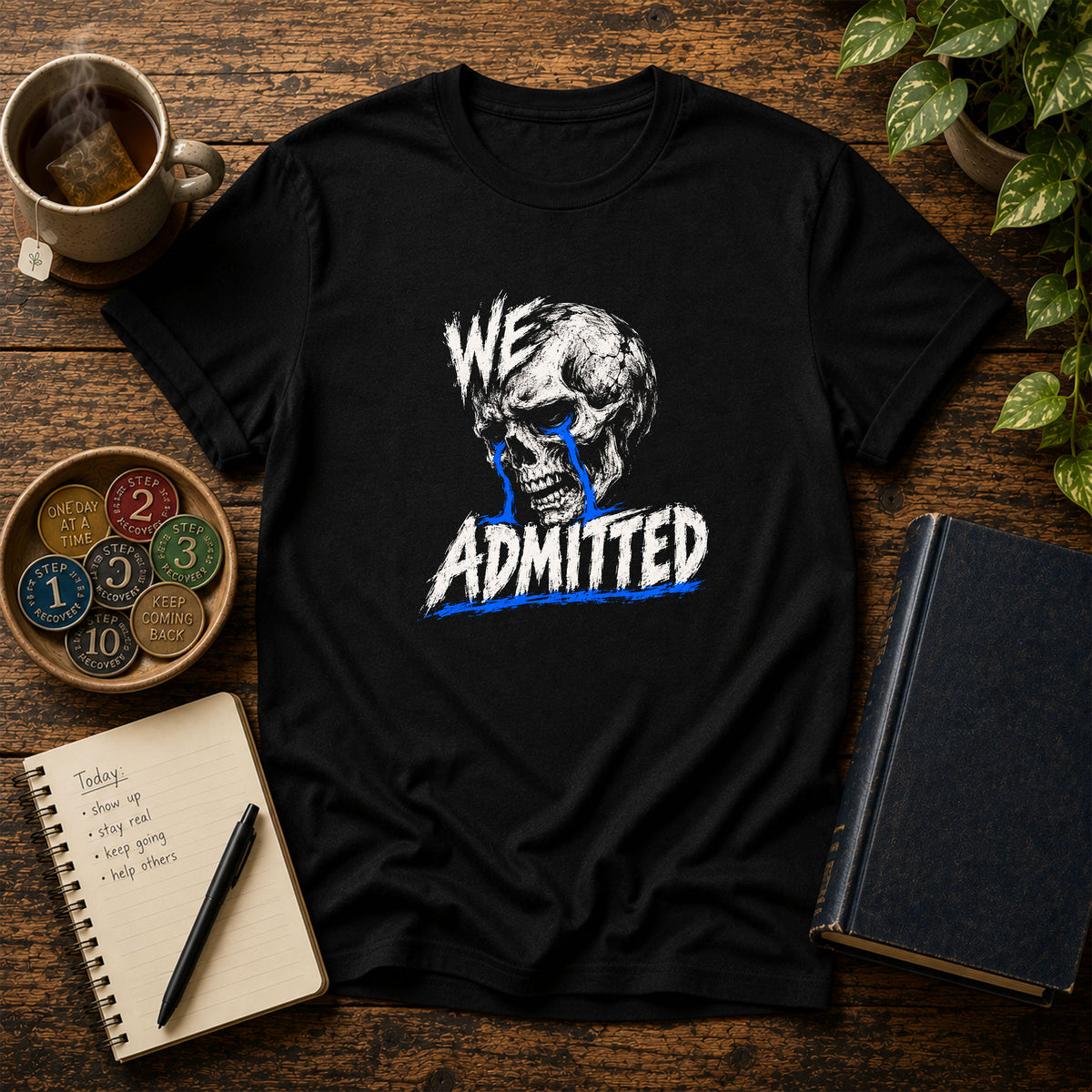 We Admitted (Skull) 12-Step Recovery T-Shirt