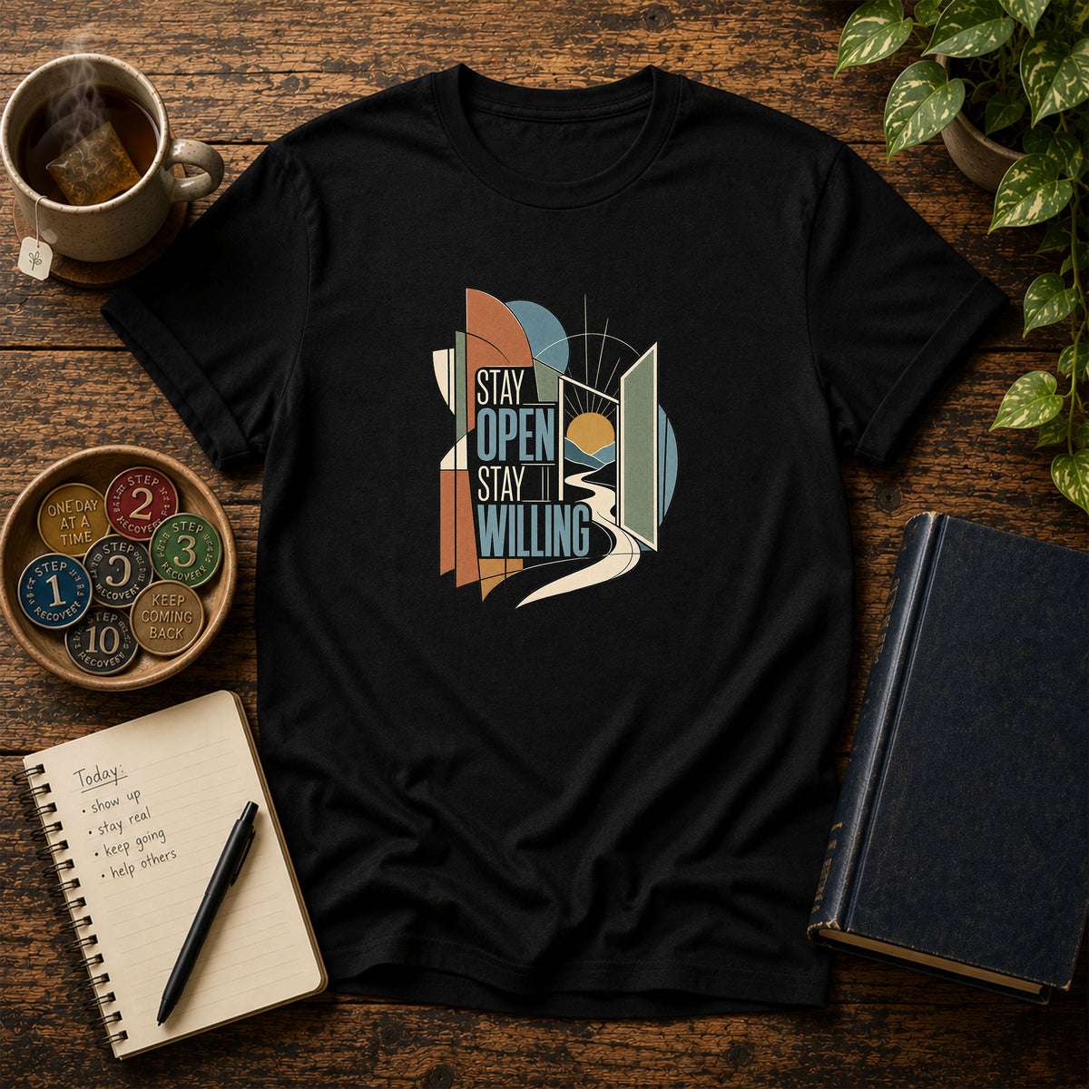 Stay Open Stay Willing Inspirational T-Shirt