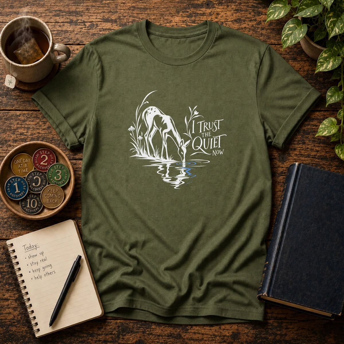 I Trust The Quiet Now - Premium Cotton T-Shirt Into Recovery