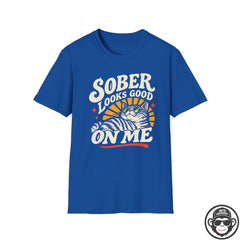 Sober Looks Good On Me - Premium Cotton T-Shirt Into Recovery