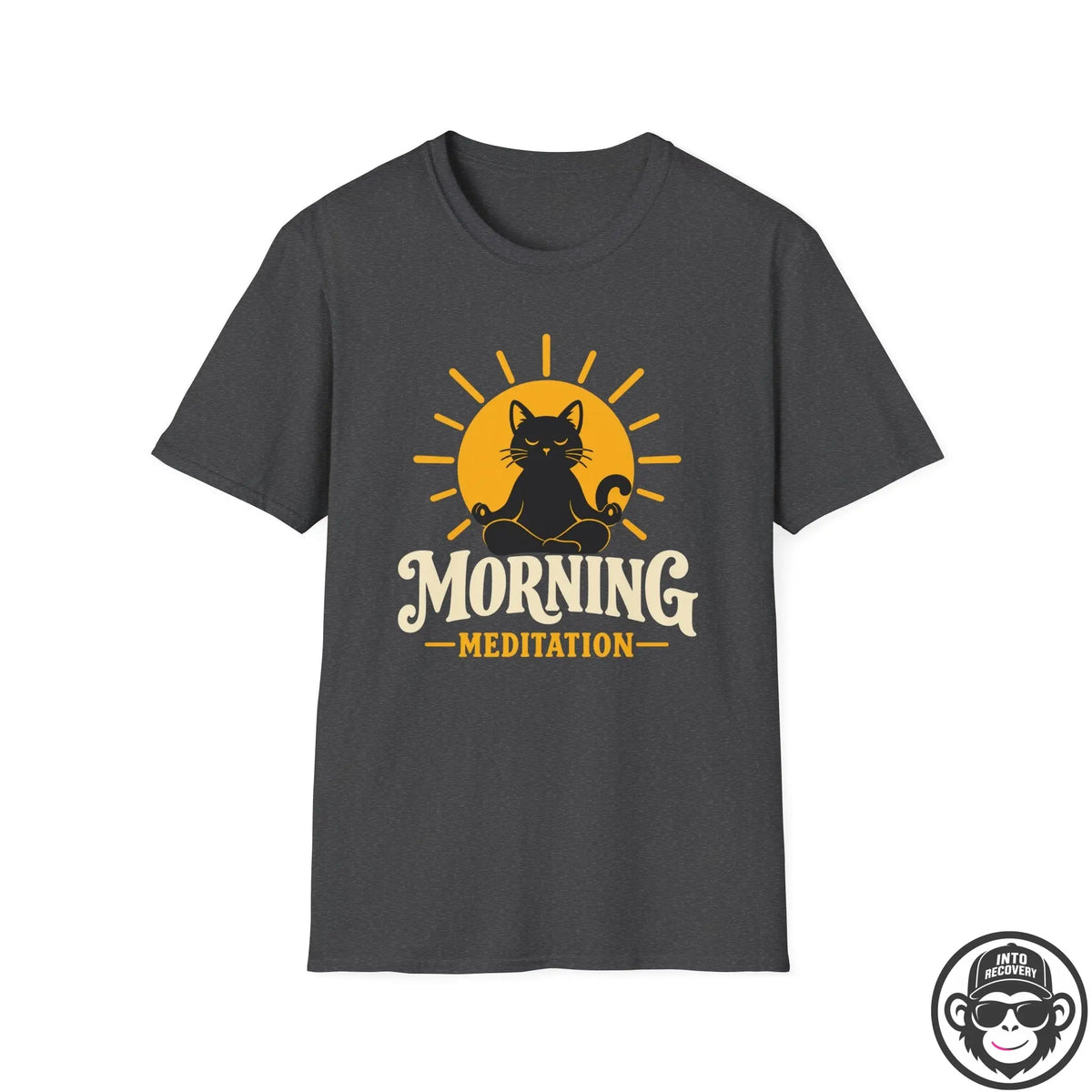 Morning Meditation w/ Cat Recovery T-Shirt - Cat Into Recovery