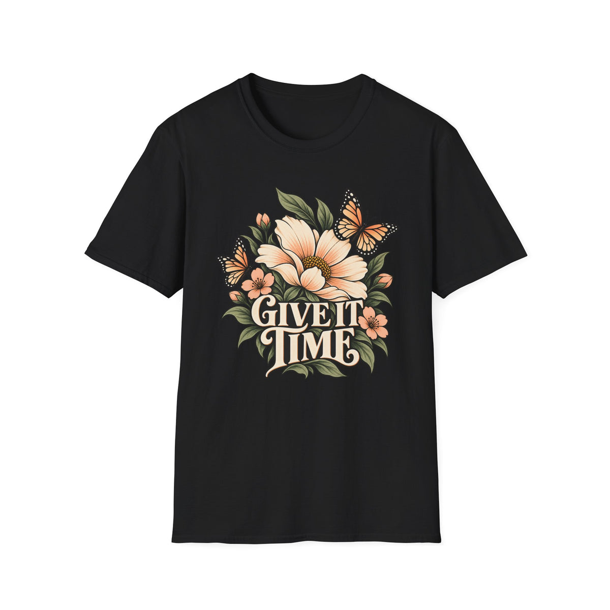 Give It Time (Floral, Butterfly) Recovery T-Shirt
