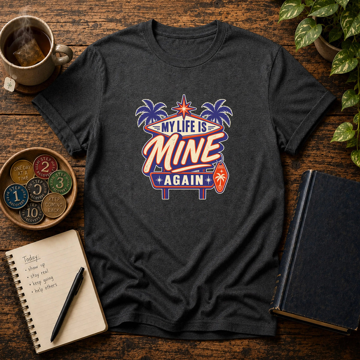 My Life Is Mine Again - Premium Cotton T-Shirt Into Recovery