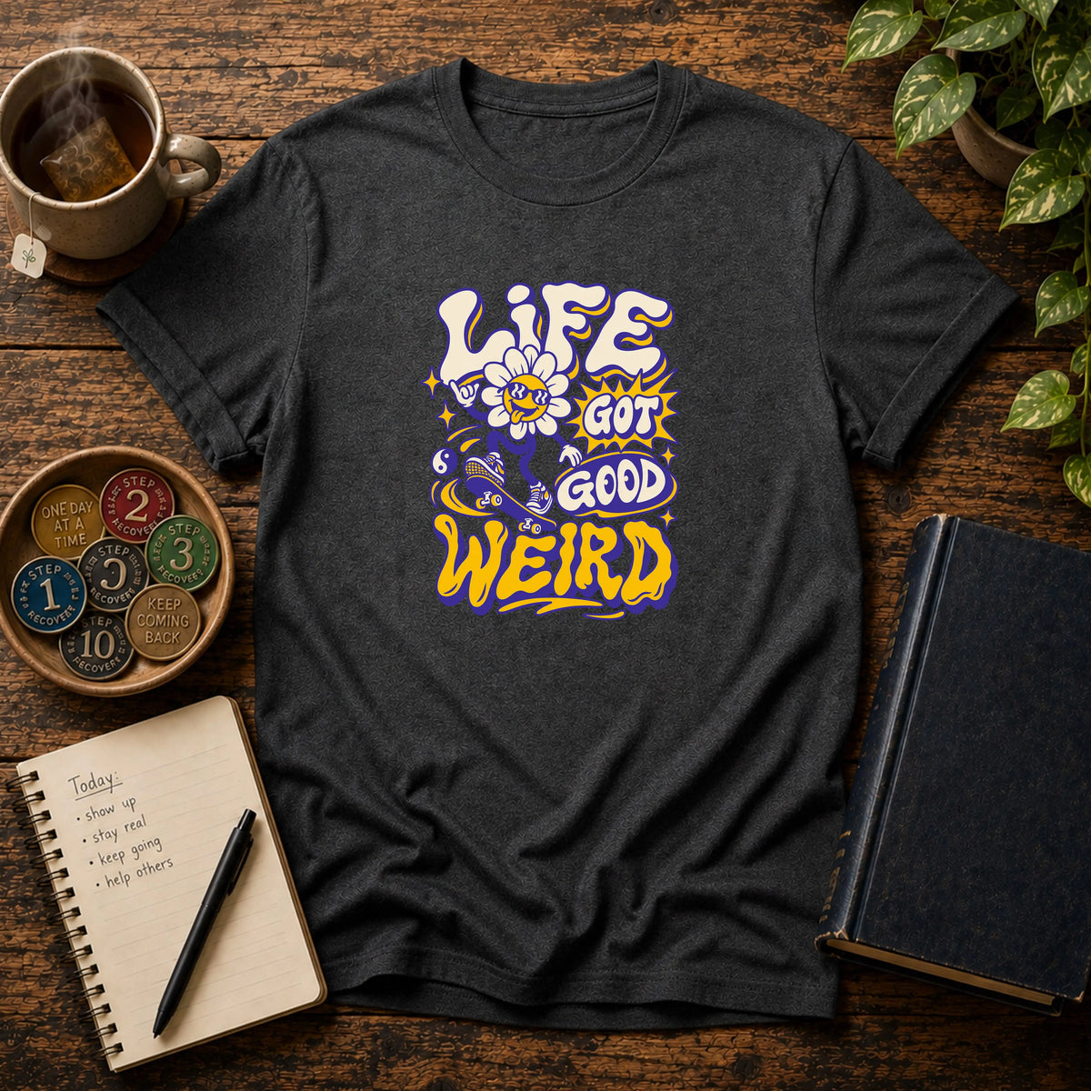 Life Got Good Weird - Premium Cotton T-Shirt Into Recovery
