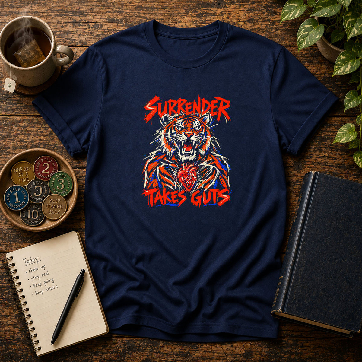 Surrender Takes Guts (Tiger) Recovery T-Shirt