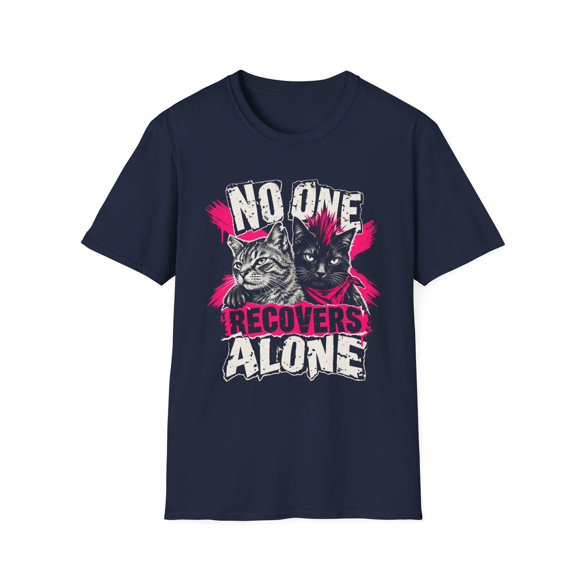 No One Recovers Alone (Cats) Recovery T-Shirt