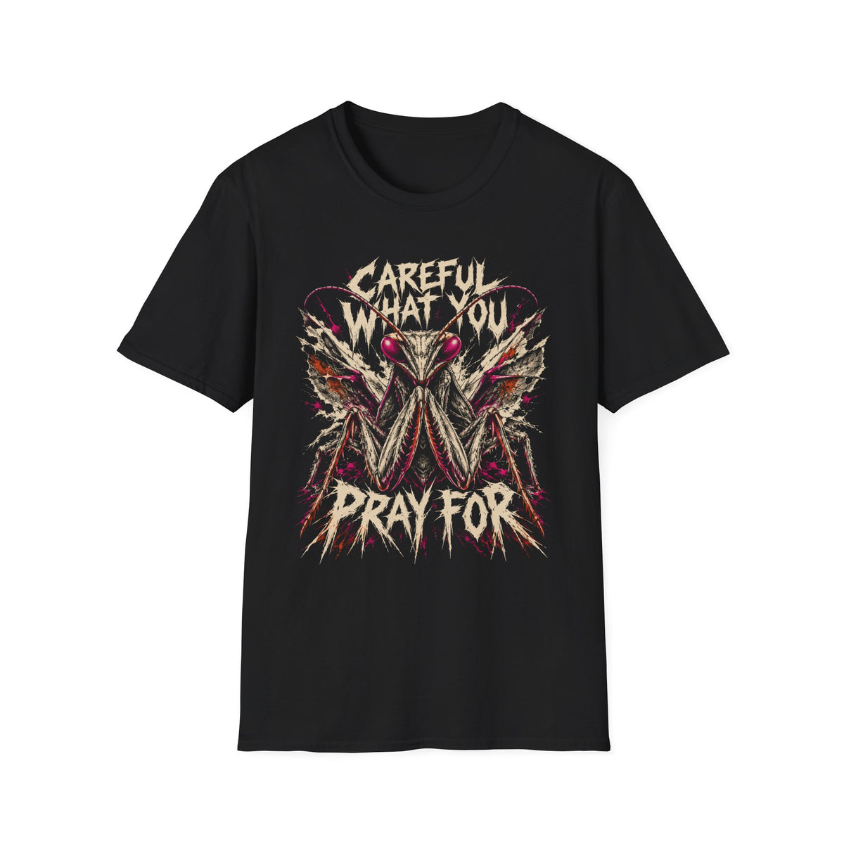 Careful What You Pray For (Praying Mantis) 12-Step Recovery T-Shirt