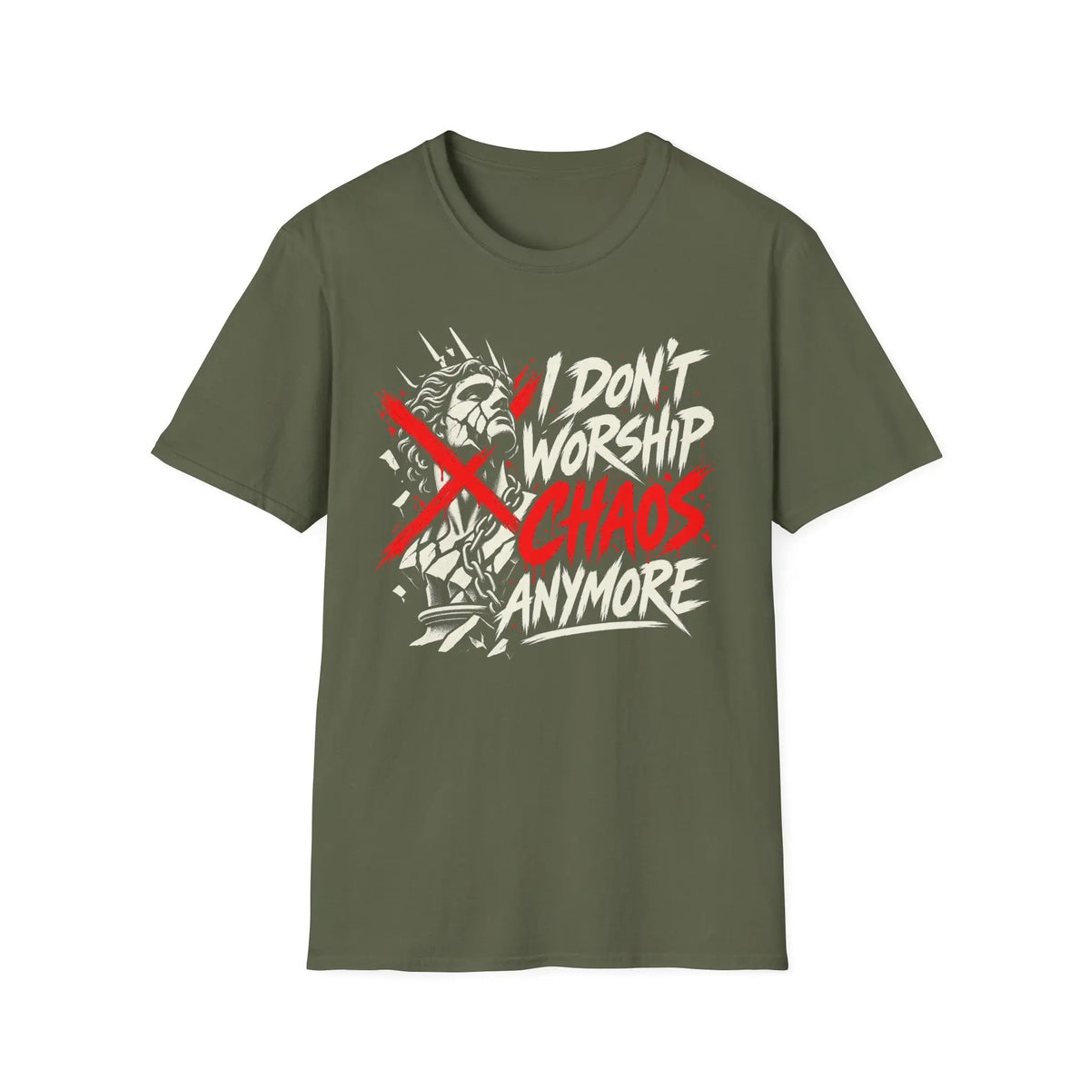 I Don't Worship Chaos Anymore - Premium Cotton T-Shirt Into Recovery