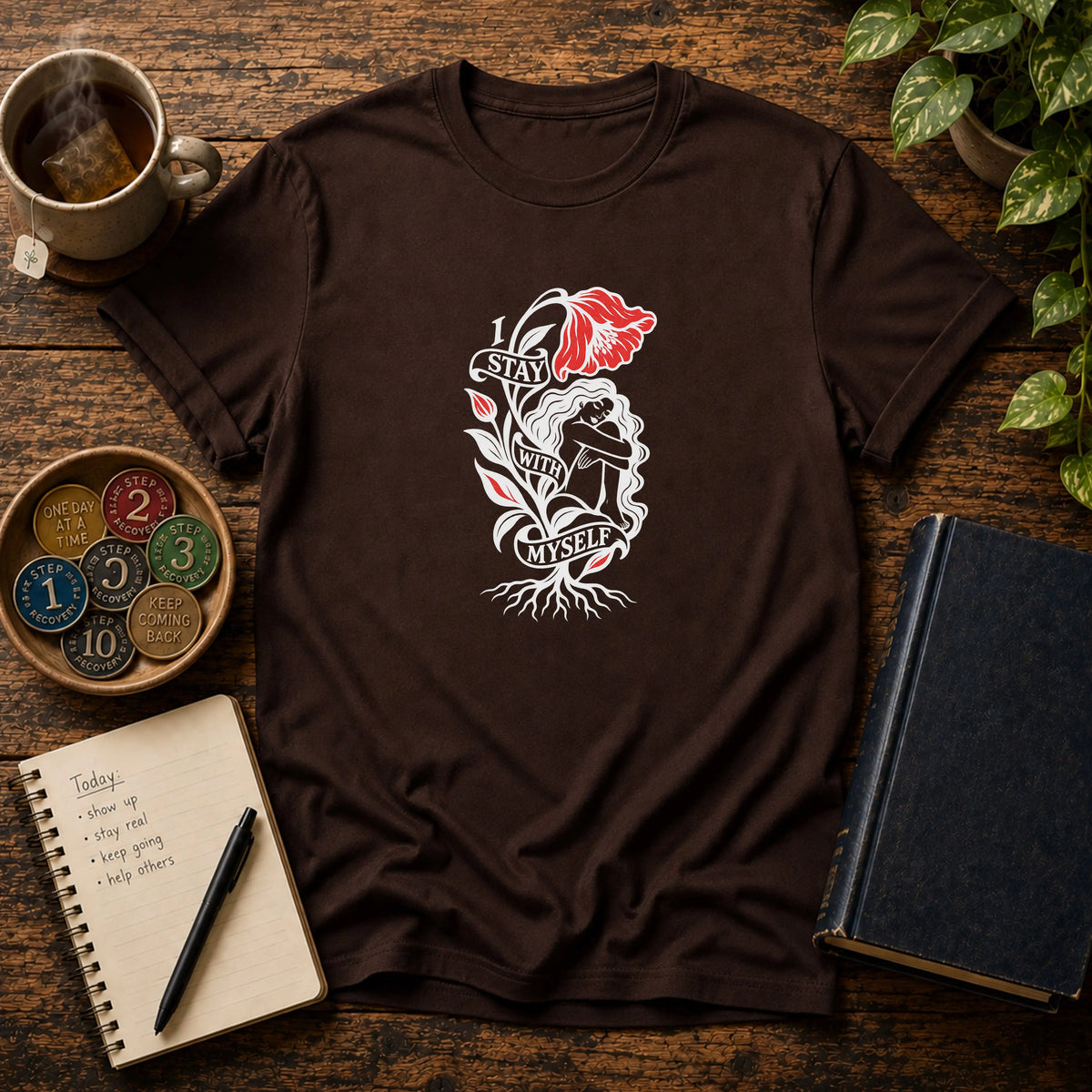 I Stay With Myself - Premium Cotton T-Shirt Into Recovery