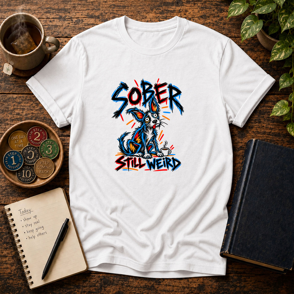 Sober Still Weird (Quirky Dog) T-Shirt